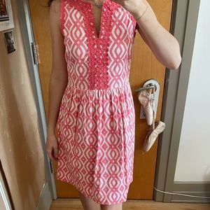 Vineyard Vines Classic Pink White Dress
